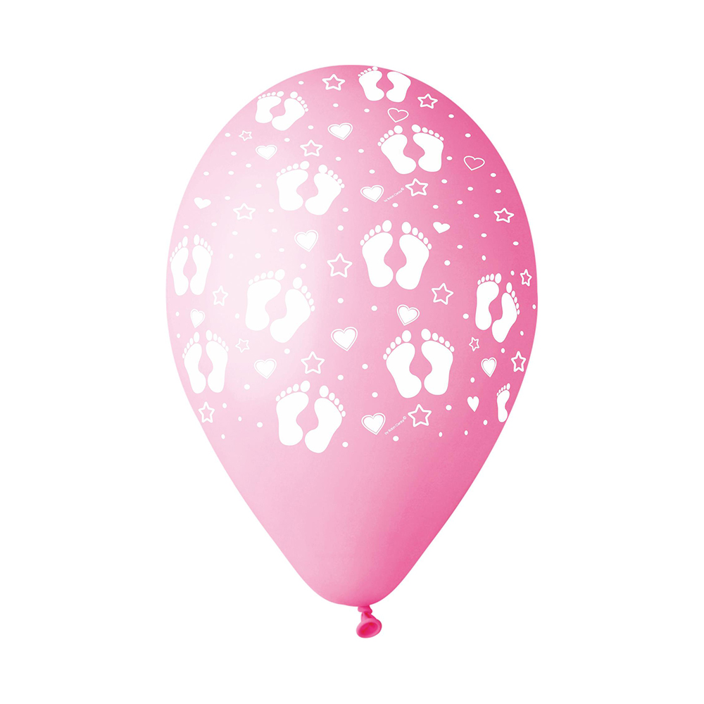 Balon s tiskom Baby footsteps Baby Pink (33cm 13)