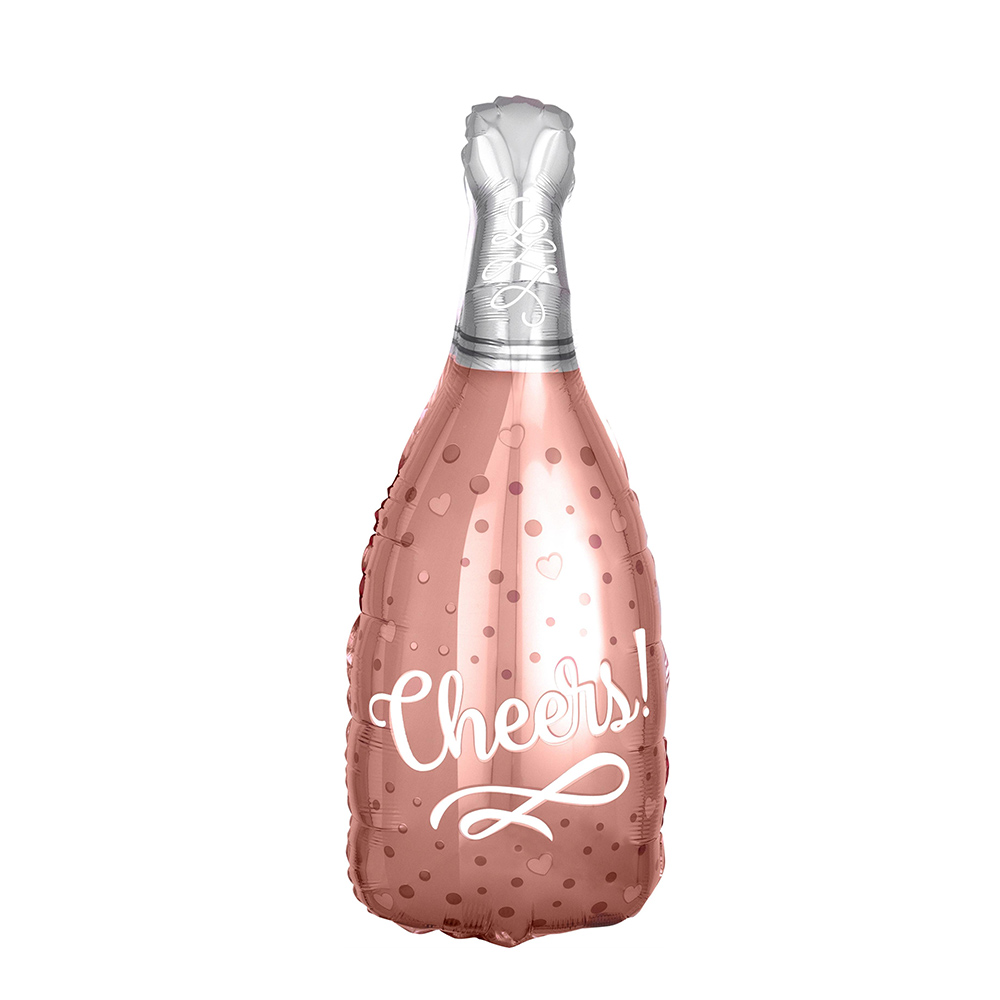 FOLIJA BALON SHAPE CHEERS ROSE BOTTLE